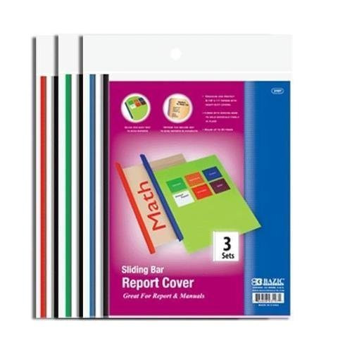 Bazic Sliding Bar Report Cover, 3 Set Pack