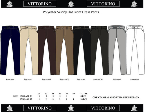 Mens Dress Pants- Skinny 30-40 Black