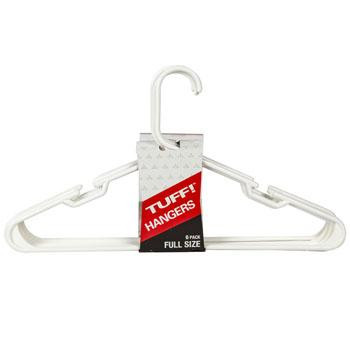 Hangers Plastic White, Pack of 6 pcs