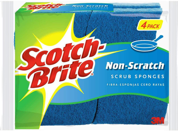Scotch-Brite Sponge Non Scratch, Blue, Pack of 4