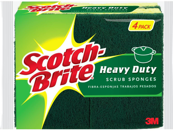 Scotch-Brite Heavy Duty Scrub Sponges, Pack of 4