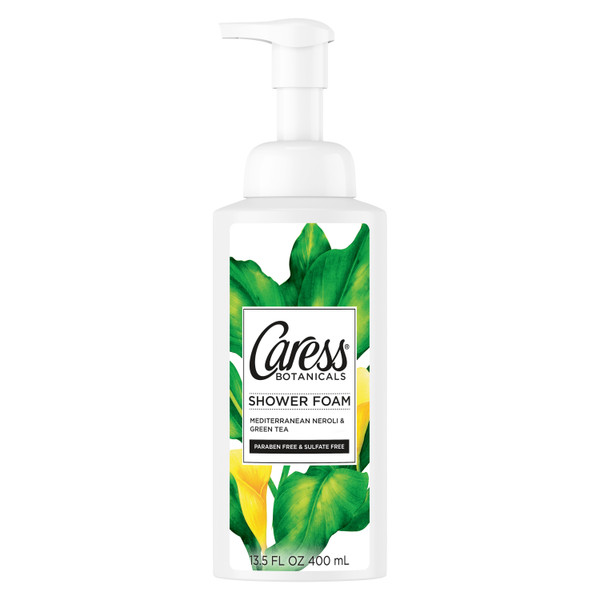 Caress Botanicals Body Wash, Shower Foam, Mediterranean Neroli & Green Tea, 13.5 oz