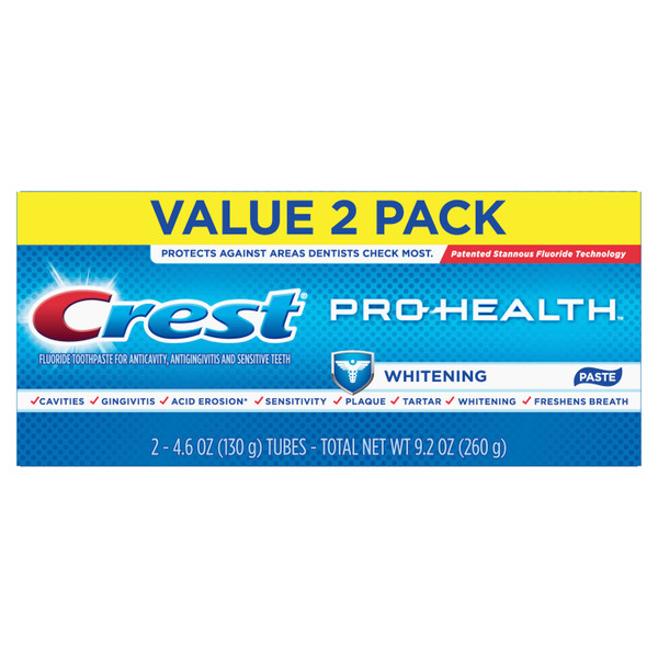 Crest Pro-Health Toothpaste, Whitening, 2 Pack, 4.6 oz Each