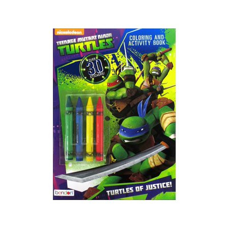 Teenage Mutant Ninja Turtles Color & Activity Book with Crayons, 32 Pages, 4 Crayons