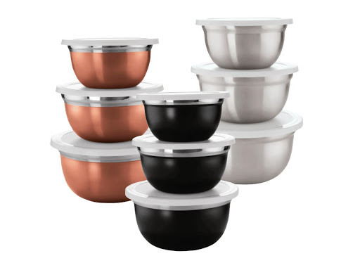 Ernesto Stainless Steel Bowls w Plastic Lids 3pc