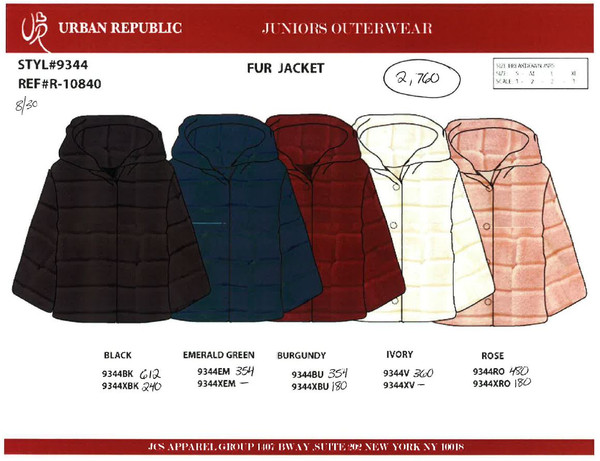 Ladies Fur Jacket w/ Hd Btn Front ROSE