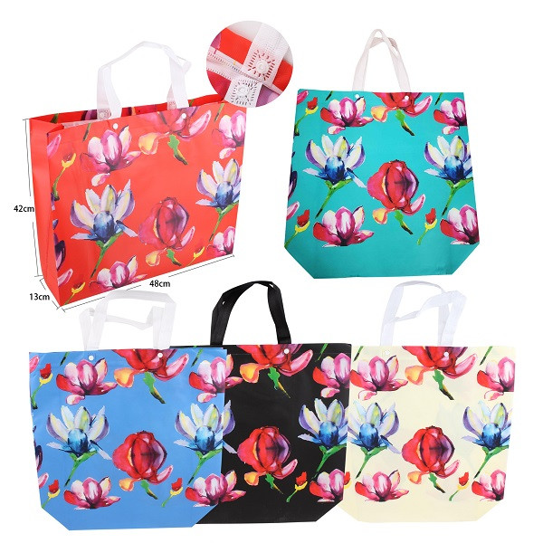 Shopping Bags- Floral Pattern 19x15 5 Asst