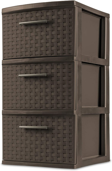 3 Drawer Weave Tower Espresso $21.99