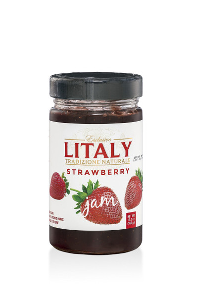 Litaly Natural Strawberry Jam, 12 oz Jar