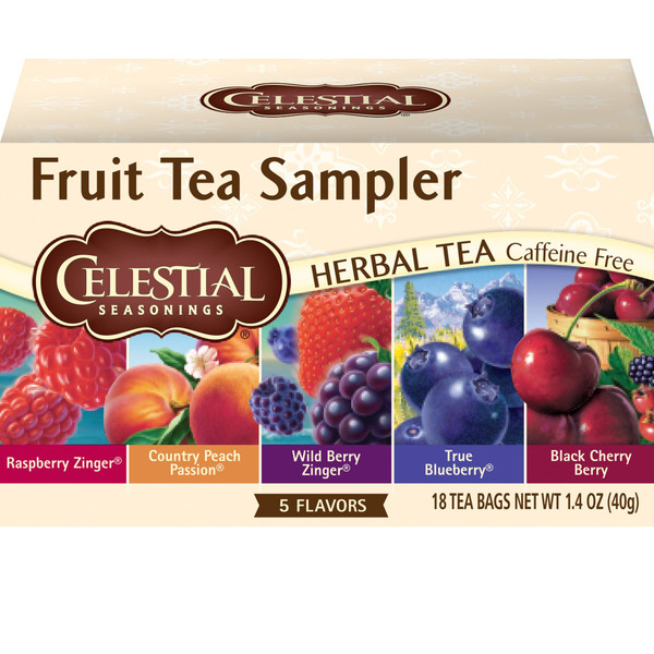 Celestial Seasonings Herbal Tea, Fruit Sampler, 18 Tea Bags