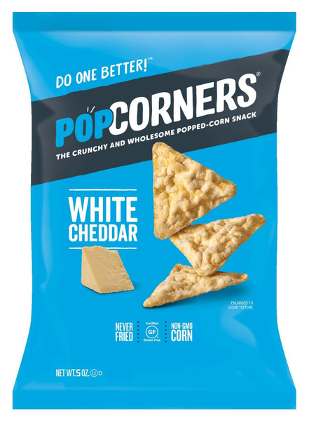 Popcorners Popped Corn Chips, White Cheddar, 5 oz