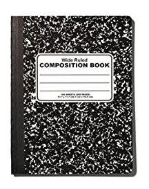 Schooltastic Sewn Composition Book, Black and White Marble, Wide Rule ...