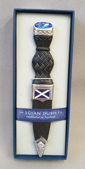 Saltire Polished Enamel Pewter Sgian Dubh