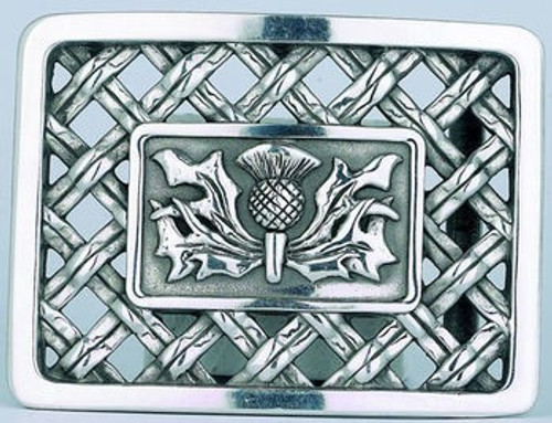 Open Lattice Design Thistle Belt Buckle