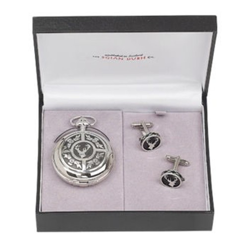 Stag 2 Piece Mechanical Pocket Watch Gift Set