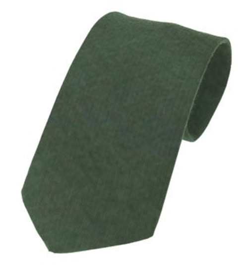 Plain Twill Wool Tie - Muted Green