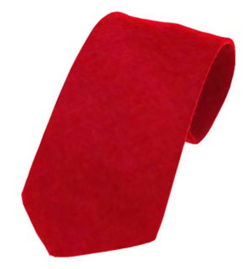 Plain Twill Wool Tie - Muted Red