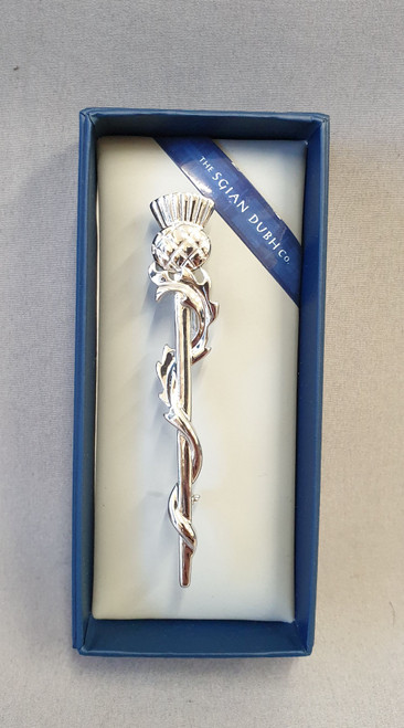 Kilt pin, thistle. Polished finish