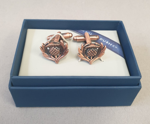 Thistle Cufflinks - Copper