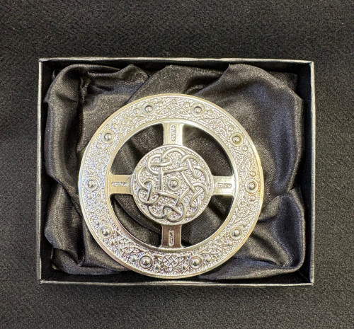 Plaid Brooch - Celtic - Chrome Finish