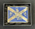 Kilt Buckle - Thistle, Lion Rampant, Saltire with Blue Enamel - Antique