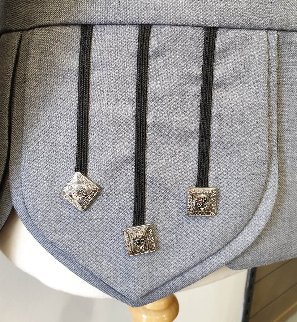 Grey Sheriffmuir Jacket with 5 Button Waistcoat - Clan Kilts Ltd