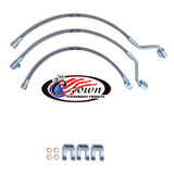 February  1988-1989 Ford F-150 4WD 10"-12" Lift, Single Center Rear Line - Stainless Steel Brake Line Kit