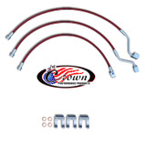 1980-1981 and 1988 (through May) Ford F-150 4WD  7"-9" Lift, Single Center Rear Line - Stainless Steel Brake Line Kit