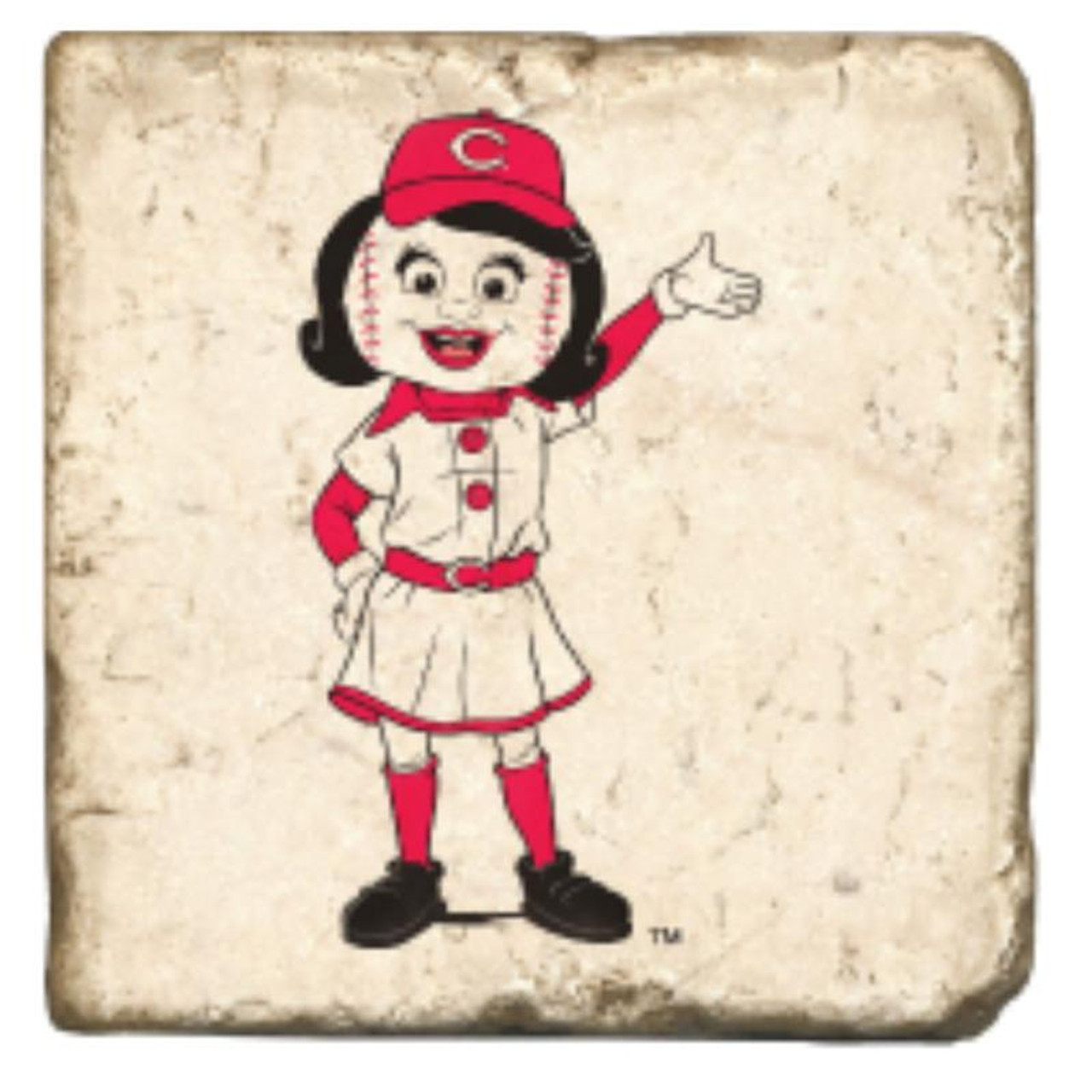 Cincinnati Reds Rosie Red Mascot Marble Coaster