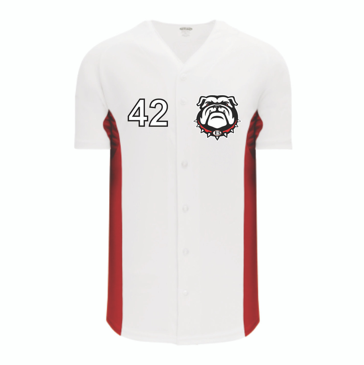 Athletic Knit BA1875 Full Button Down Baseball Jersey