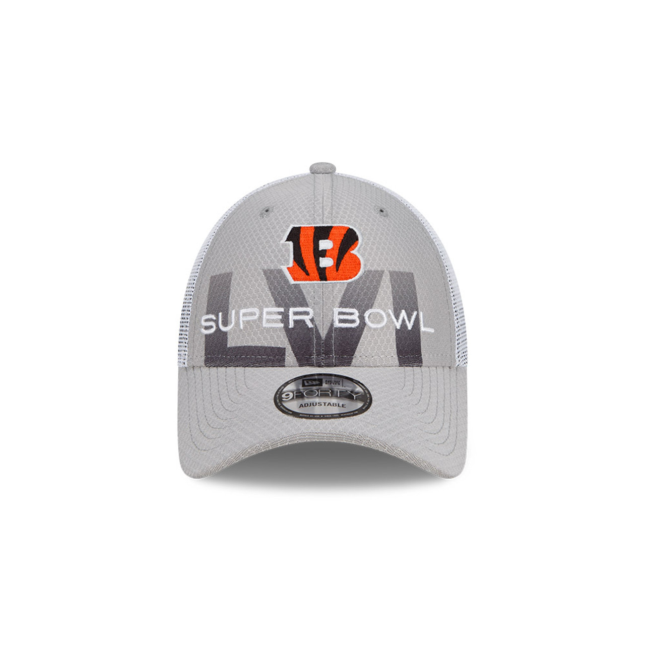 Men's New Era Black Cincinnati Bengals vs. Los Angeles Rams Super Bowl LVI  Matchup Trucker 9FORTY Snapback Adjustable Hat