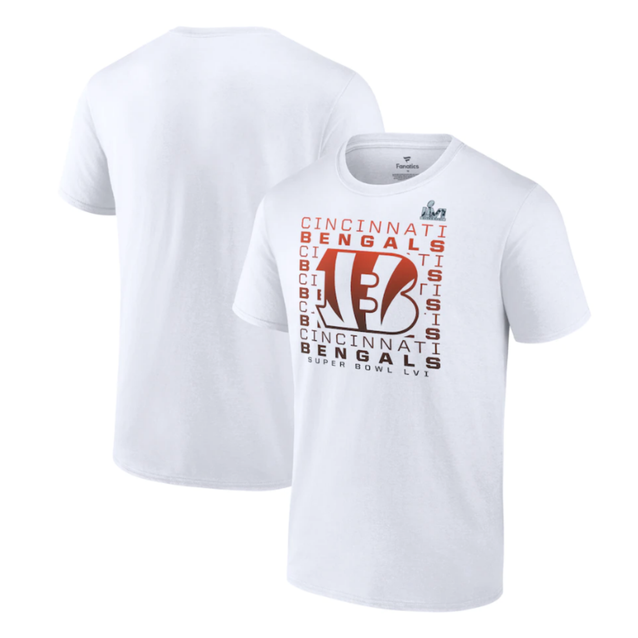 Cincinnati Bengals Fanatics Branded Super Bowl LVI Bound Color Fade Repeat  T-Shirt - White
