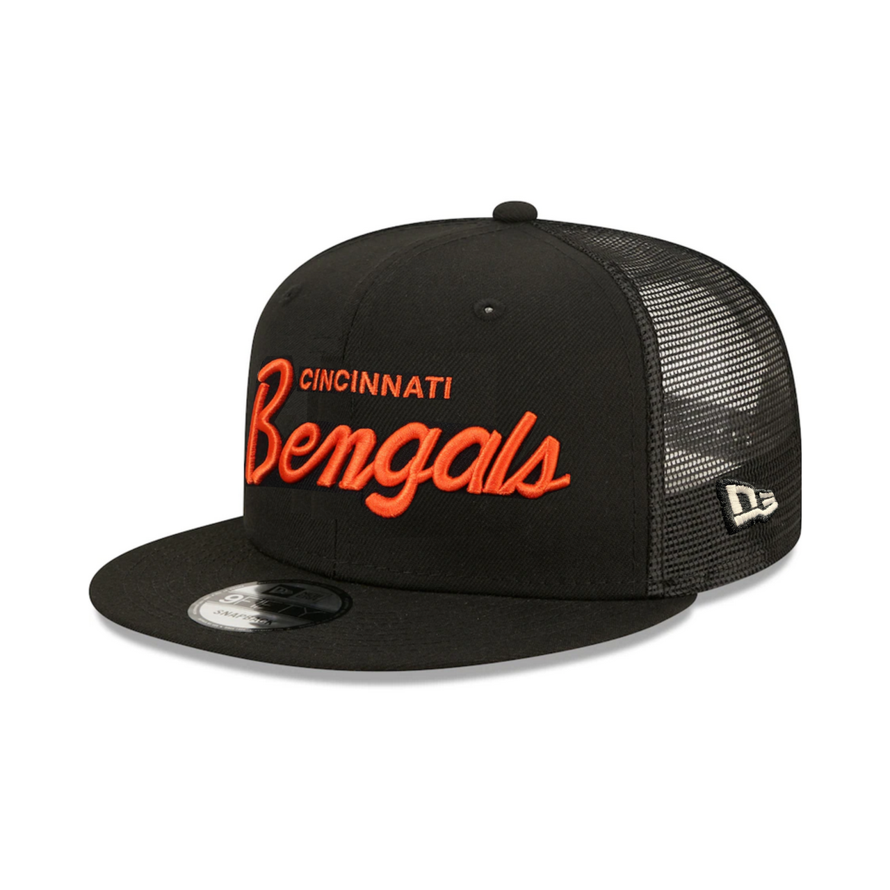 Cincinnati Bengals New Era Black Griswold 9FIFTY Trucker Snapback Hat
