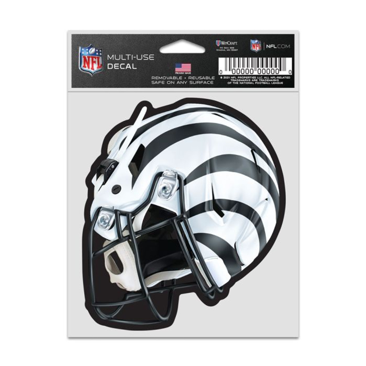 Cincinnati Bengals White Alternate Helmet 3.75 x 5 Multi-Use Decal