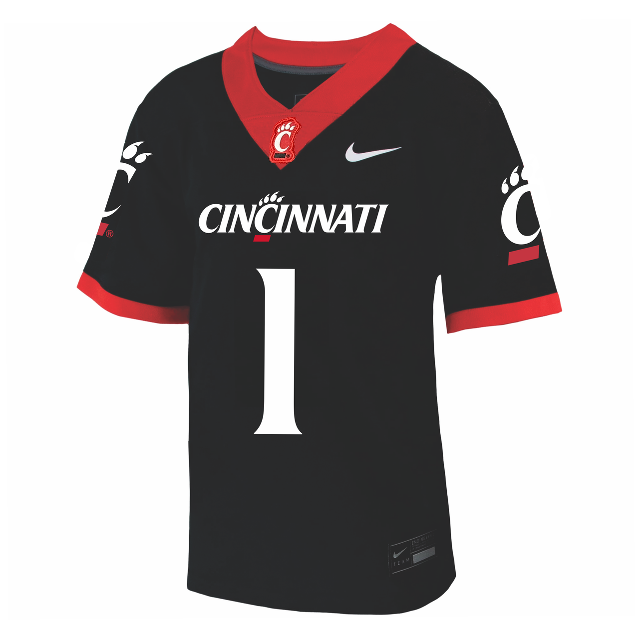 Cincinnati Bearcats Red, Black, and White Football Jersey