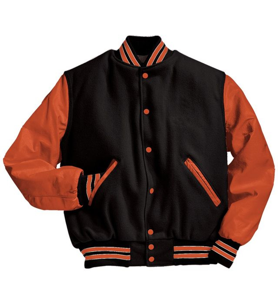 The Tiger Varsity Jacket Orange & Black King College Letterman Coat  Baseball Top American Fashion Clothing Womens Mens Outfit Electric