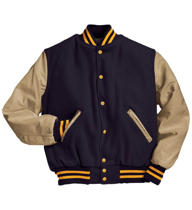 black and cream varsity jacket