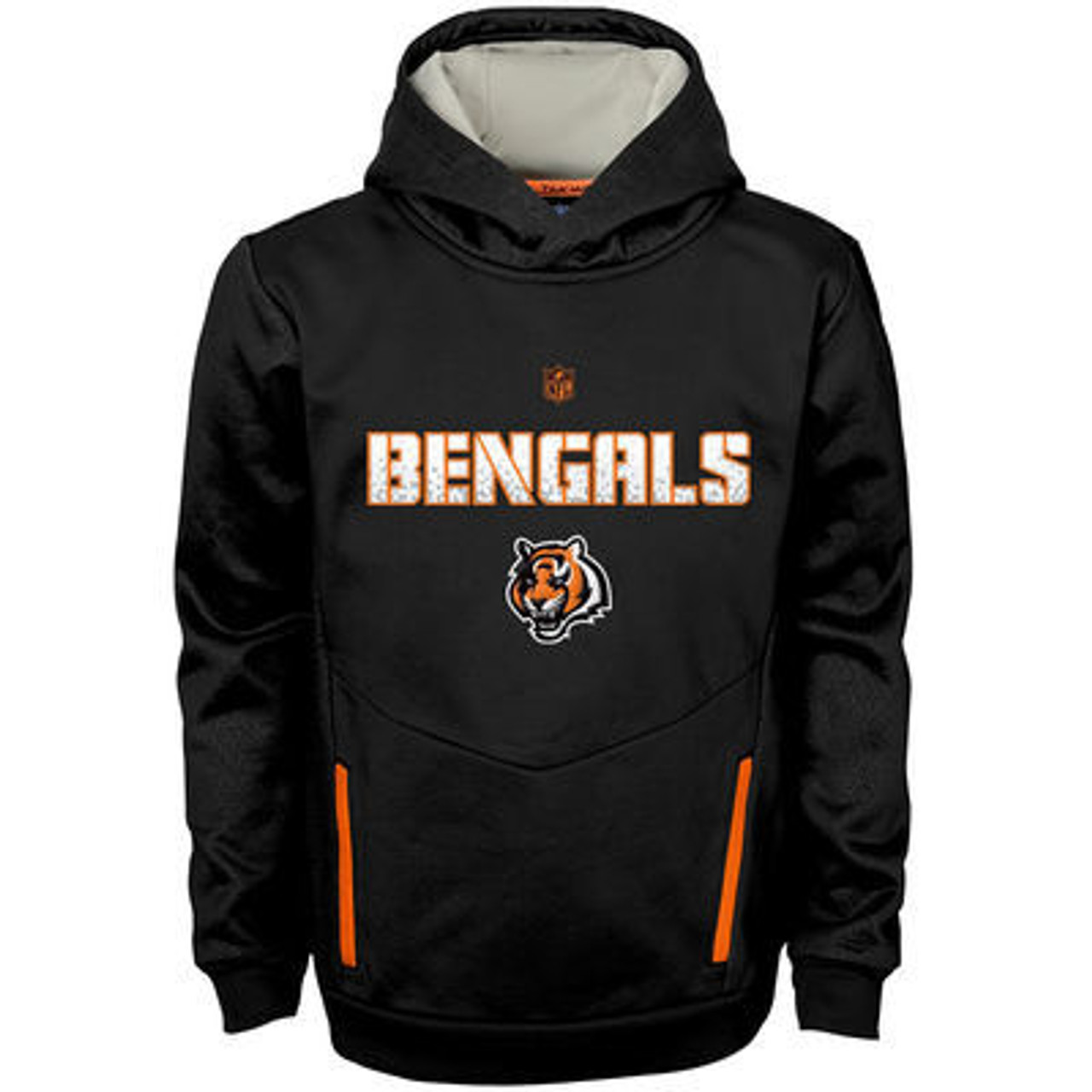 Junk Food Clothing x NFL - Cincinnati Bengals - Team Helmet - Kids Crewneck Fleece Sweatshirt for Boys and Girls - Size Medium