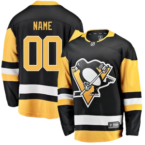 Men's Pittsburgh Penguins Fanatics Branded Black Breakaway Home Jersey Customized