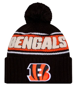 Men's Cincinnati Bengals New Era Black 2024 Sideline Cuffed Knit Hat with Pom