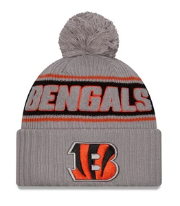 Men's Cincinnati Bengals New Era Gray 2024 Sideline Cuffed Knit Hat with Pom