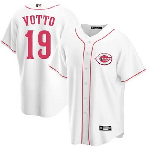 Men's Cincinnati Reds Customized White Home 2021 Replica Team Jersey