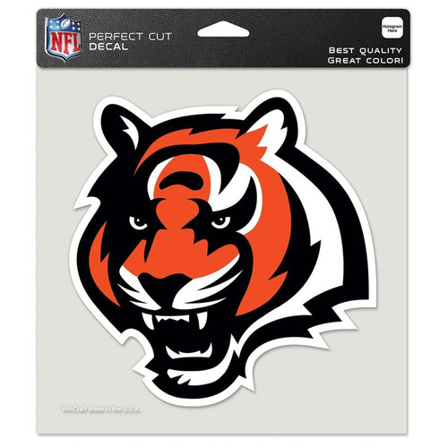 Cincinnati Bengals Tiger Head 8" x 8" Perfect Cut Color Decal