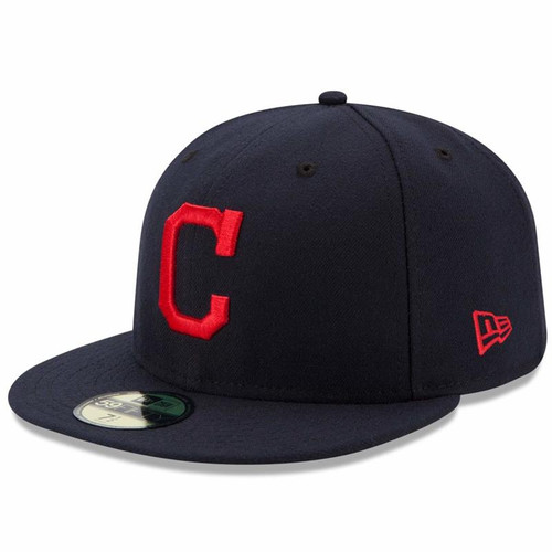 Cleveland Indians New Era Navy Road Authentic Collection On Field 59FIFTY Fitted Hat