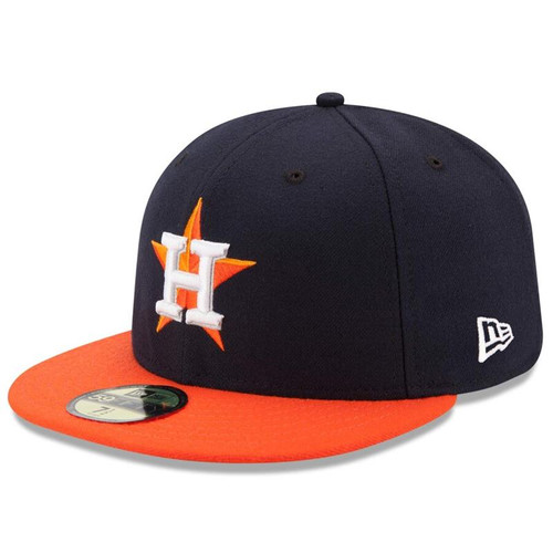 Houston Astros New Era Navy/Orange Road Authentic Collection On Field 59FIFTY Performance Fitted Hat