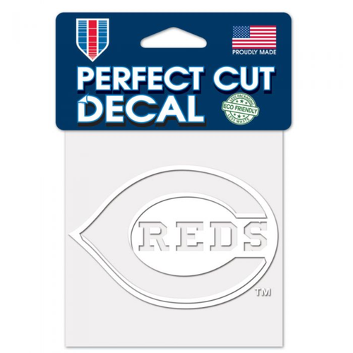 Cincinnati Reds 4"x4" Perfect Cut White Decal