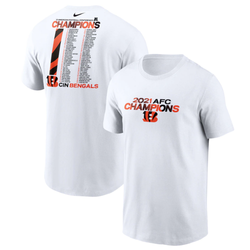 Cincinnati Bengals 2021 AFC Champions Roster T-Shirt - White