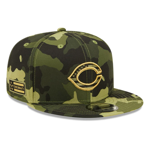Cincinnati Reds New Era Camo 2022 Armed Forces Day 9FIFTY Snapback Adjustable Hat