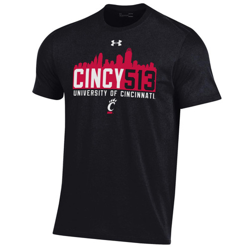 Cincinnati Bearcats Under Armour Black 513 Short Sleeve Tech Tee