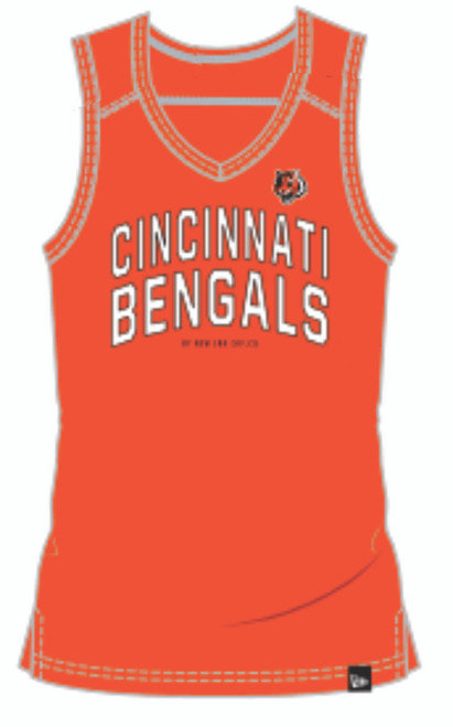 Cincinnati Bengals Ladies Brushed Cotton Orange V-Neck Tank